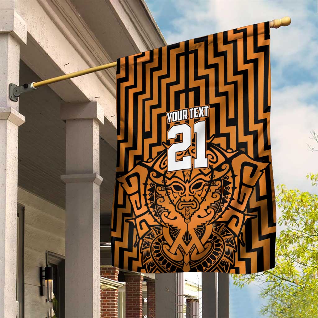 Custom Basketball New Zealand Garden Flag Gold Maori Ta Moko Indigenous LT9 House Flag Gold - Polynesian Pride