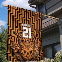 Custom Basketball New Zealand Garden Flag Gold Maori Ta Moko Indigenous LT9 - Polynesian Pride
