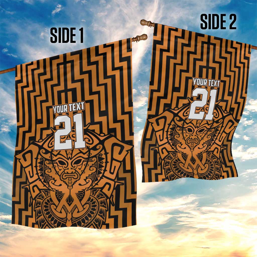 Custom Basketball New Zealand Garden Flag Gold Maori Ta Moko Indigenous LT9 - Polynesian Pride