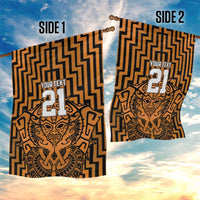 Custom Basketball New Zealand Garden Flag Gold Maori Ta Moko Indigenous LT9 - Polynesian Pride