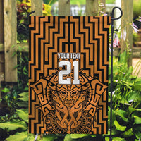 Custom Basketball New Zealand Garden Flag Gold Maori Ta Moko Indigenous LT9 Garden Flag Gold - Polynesian Pride