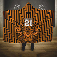 Custom Basketball New Zealand Hooded Blanket Gold Maori Ta Moko Indigenous LT9 - Polynesian Pride