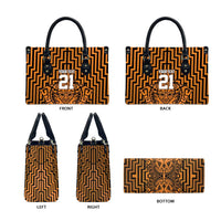 Custom Basketball New Zealand Leather Bag Gold Maori Ta Moko Indigenous - Polynesian Pride