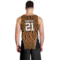 Custom Basketball New Zealand Men Tank Top Gold Maori Ta Moko Indigenous LT9 - Polynesian Pride