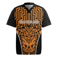 Custom Basketball New Zealand Rugby Jersey Gold Maori Ta Moko Indigenous LT9 Gold - Polynesian Pride