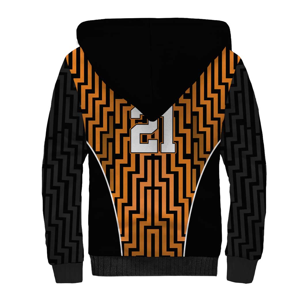 Custom Basketball New Zealand Sherpa Hoodie Gold Maori Ta Moko Indigenous LT9 - Polynesian Pride
