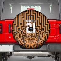 Custom Basketball New Zealand Spare Tire Cover Gold Maori Ta Moko Indigenous LT9 - Polynesian Pride