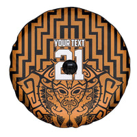 Custom Basketball New Zealand Spare Tire Cover Gold Maori Ta Moko Indigenous LT9 - Polynesian Pride