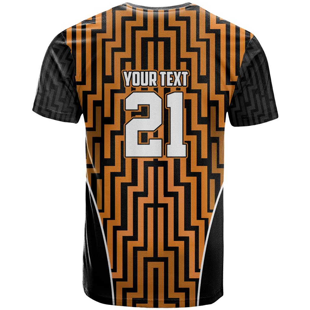 Custom Basketball New Zealand T Shirt Gold Maori Ta Moko Indigenous LT9 - Polynesian Pride