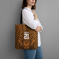 Custom Basketball New Zealand Tote Bag Gold Maori Ta Moko Indigenous LT9 - Polynesian Pride