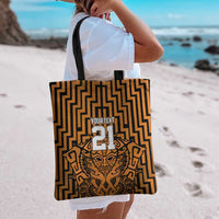 Custom Basketball New Zealand Tote Bag Gold Maori Ta Moko Indigenous LT9 - Polynesian Pride