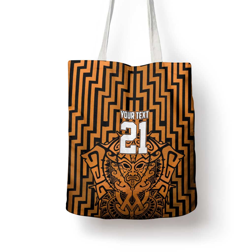 Custom Basketball New Zealand Tote Bag Gold Maori Ta Moko Indigenous LT9 - Polynesian Pride