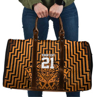 Custom Basketball New Zealand Travel Bag Gold Maori Ta Moko Indigenous LT9 Gold - Polynesian Pride