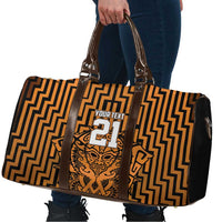 Custom Basketball New Zealand Travel Bag Gold Maori Ta Moko Indigenous LT9 - Polynesian Pride