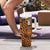 Custom Basketball New Zealand Tumbler With Handle Gold Maori Ta Moko Indigenous - Polynesian Pride
