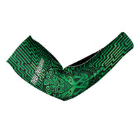 Custom Basketball New Zealand Arm Sleeves Green Maori Ta Moko Indigenous LT9 - Polynesian Pride
