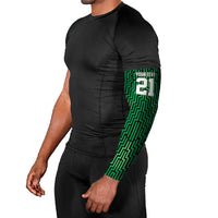 Custom Basketball New Zealand Arm Sleeves Green Maori Ta Moko Indigenous LT9 - Polynesian Pride