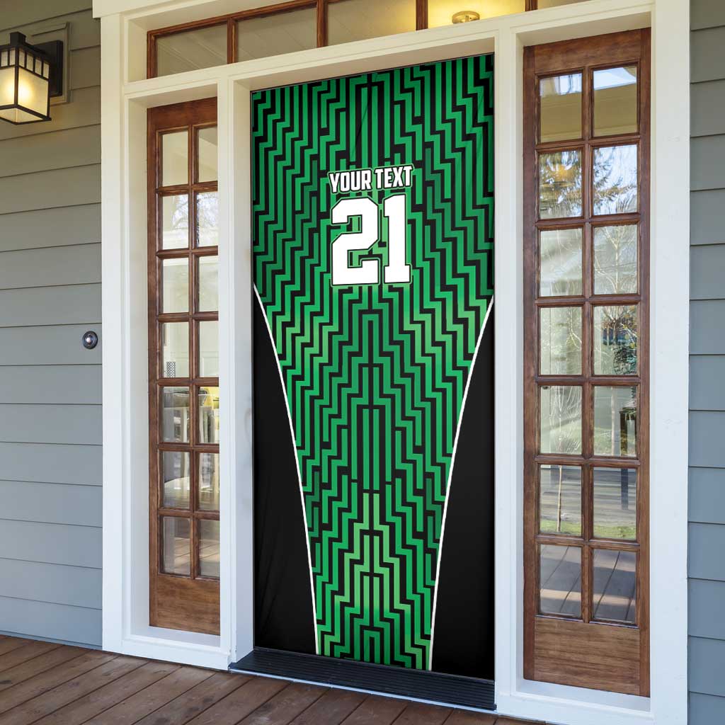 Custom Basketball New Zealand Door Cover Green Maori Ta Moko Indigenous LT9 - Polynesian Pride