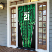 Custom Basketball New Zealand Door Cover Green Maori Ta Moko Indigenous LT9 - Polynesian Pride