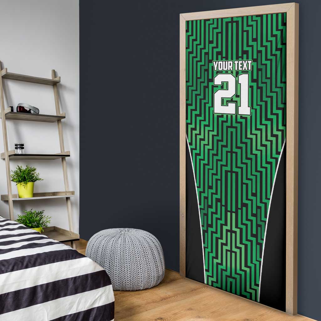 Custom Basketball New Zealand Door Cover Green Maori Ta Moko Indigenous LT9 - Polynesian Pride