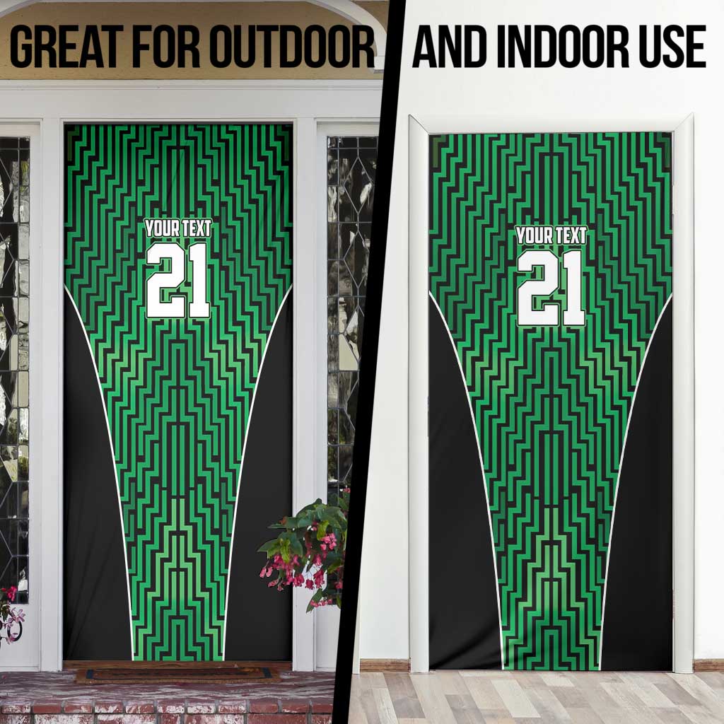 Custom Basketball New Zealand Door Cover Green Maori Ta Moko Indigenous LT9 - Polynesian Pride