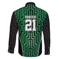 Custom Basketball New Zealand Family Matching Off Shoulder Short Dress and Hawaiian Shirt Green Maori Ta Moko Indigenous LT9 - Polynesian Pride