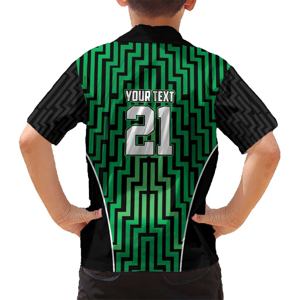 Custom Basketball New Zealand Family Matching Short Sleeve Bodycon Dress and Hawaiian Shirt Green Maori Ta Moko Indigenous LT9 - Polynesian Pride