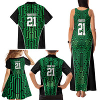 Custom Basketball New Zealand Family Matching Tank Maxi Dress and Hawaiian Shirt Green Maori Ta Moko Indigenous LT9 - Polynesian Pride