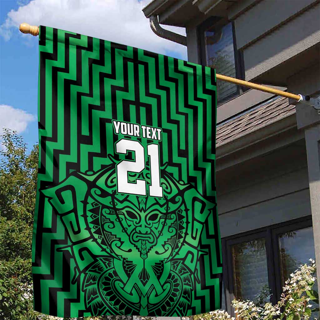 Custom Basketball New Zealand Garden Flag Green Maori Ta Moko Indigenous LT9 - Polynesian Pride