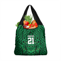 Custom Basketball New Zealand Grocery Bag Green Maori Ta Moko Indigenous LT9 1-pack One Size Green - Polynesian Pride