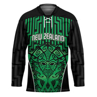 Custom Basketball New Zealand Hockey Jersey Green Maori Ta Moko Indigenous LT9 Unisex Green - Polynesian Pride