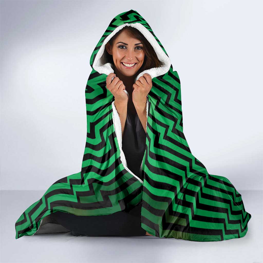 Custom Basketball New Zealand Hooded Blanket Green Maori Ta Moko Indigenous LT9 - Polynesian Pride