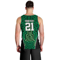 Custom Basketball New Zealand Men Tank Top Green Maori Ta Moko Indigenous LT9 - Polynesian Pride