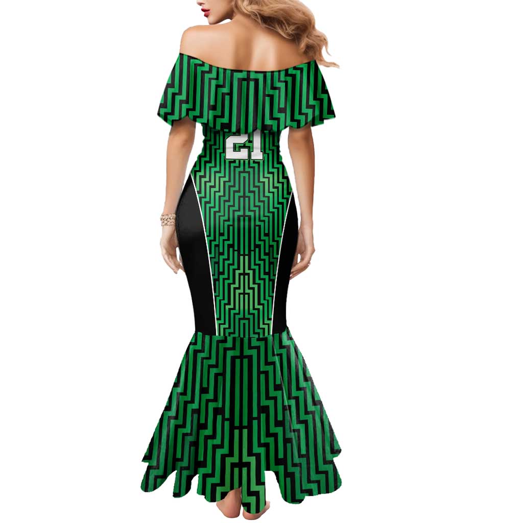 Custom Basketball New Zealand Mermaid Dress Green Maori Ta Moko Indigenous LT9 - Polynesian Pride