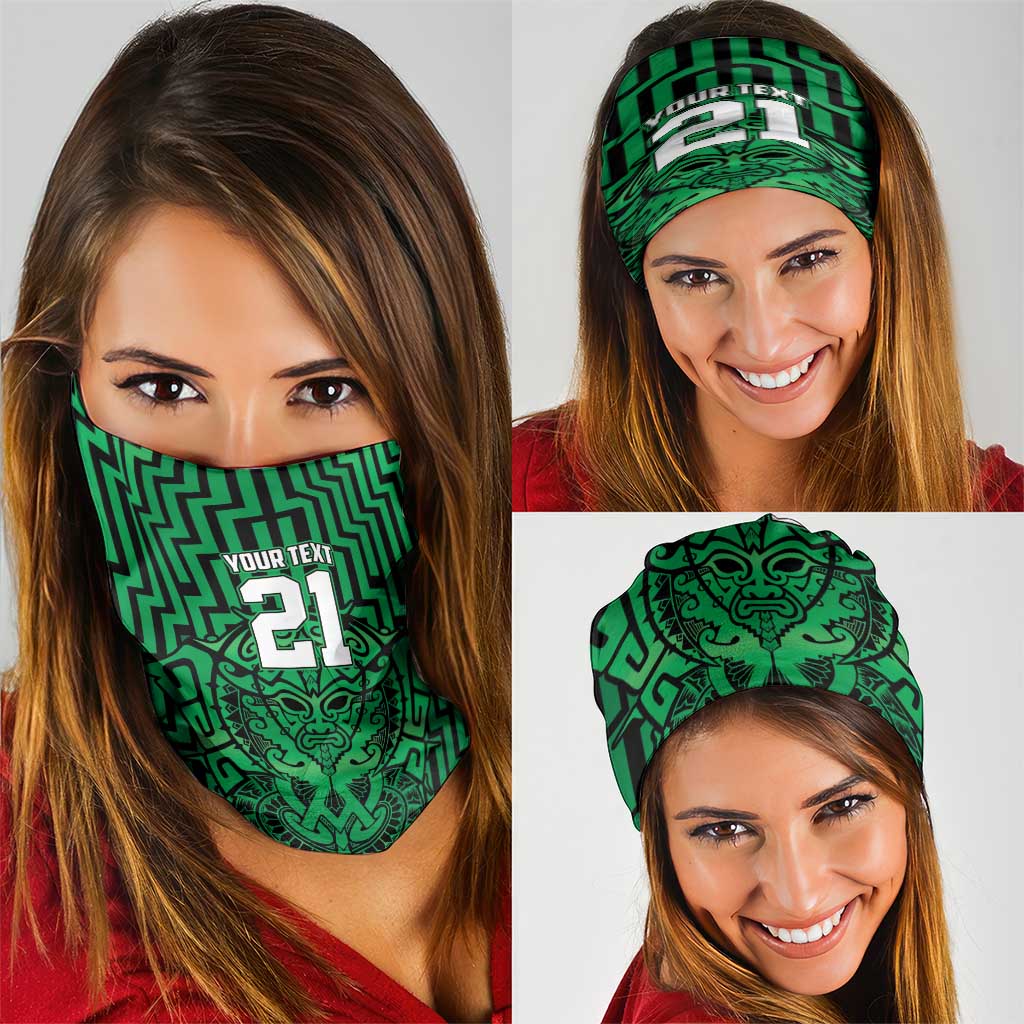 Basketball New Zealand Neck Gaiter Green Maori Ta Moko Indigenous LT9
