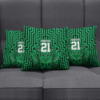 Custom Basketball New Zealand Pillow Cover Green Maori Ta Moko Indigenous - Polynesian Pride