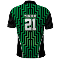 Custom Basketball New Zealand Polo Shirt Green Maori Ta Moko Indigenous LT9 - Polynesian Pride