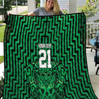 Custom Basketball New Zealand Quilt Green Maori Ta Moko Indigenous - Polynesian Pride