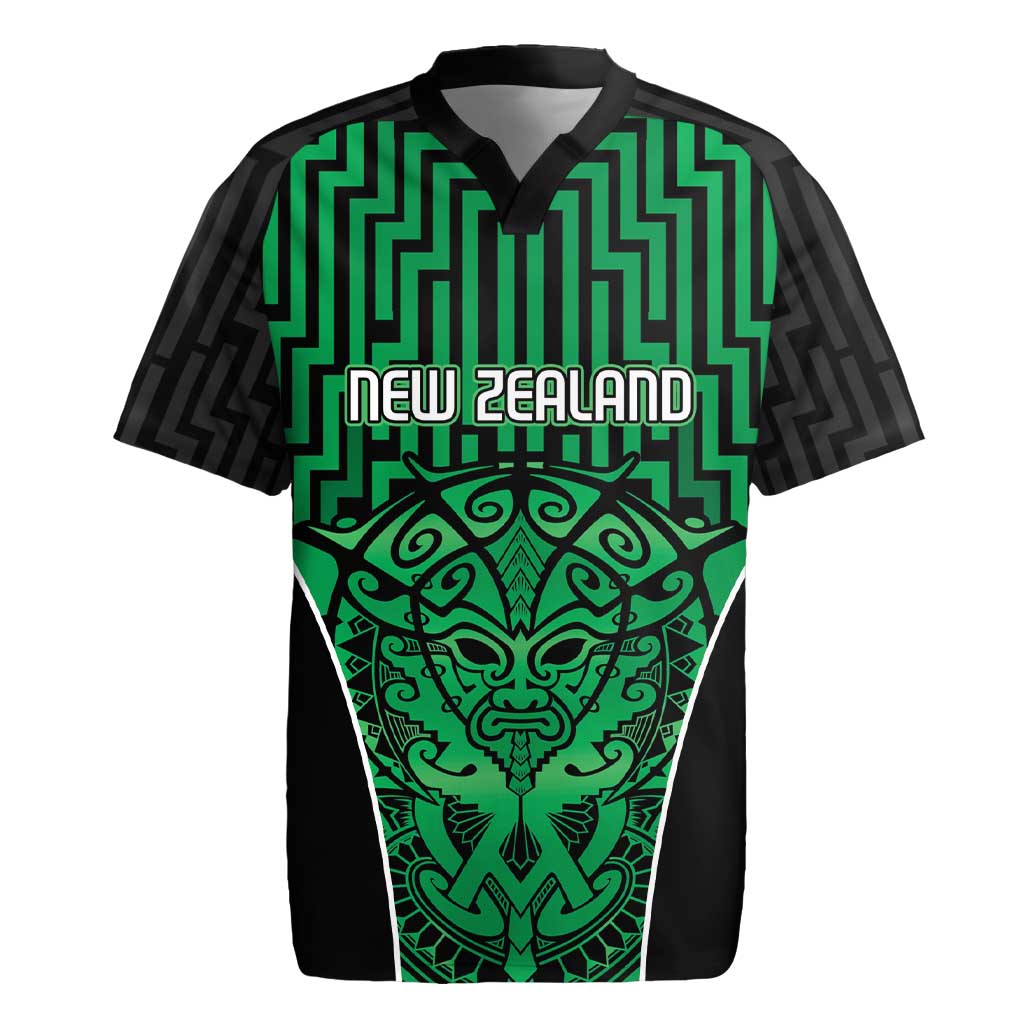 Custom Basketball New Zealand Rugby Jersey Green Maori Ta Moko Indigenous LT9 Green - Polynesian Pride