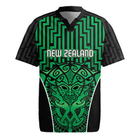 Custom Basketball New Zealand Rugby Jersey Green Maori Ta Moko Indigenous LT9 Green - Polynesian Pride