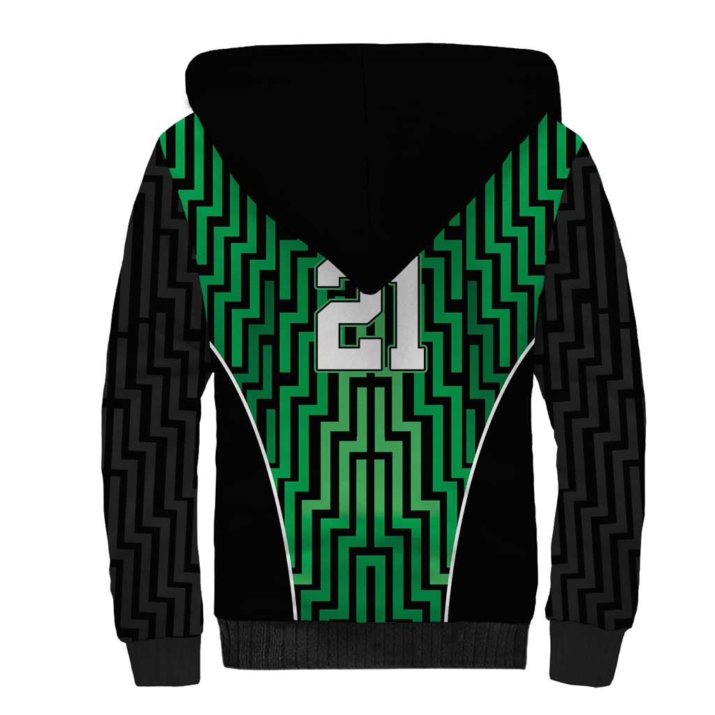 Custom Basketball New Zealand Sherpa Hoodie Green Maori Ta Moko Indigenous LT9 - Polynesian Pride
