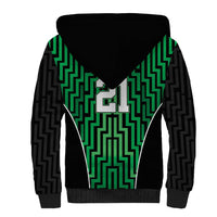 Custom Basketball New Zealand Sherpa Hoodie Green Maori Ta Moko Indigenous LT9 - Polynesian Pride
