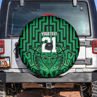 Custom Basketball New Zealand Spare Tire Cover Green Maori Ta Moko Indigenous LT9 Green - Polynesian Pride