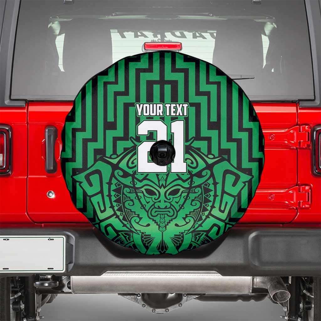 Custom Basketball New Zealand Spare Tire Cover Green Maori Ta Moko Indigenous LT9 - Polynesian Pride