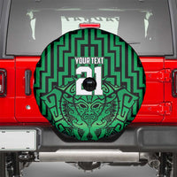 Custom Basketball New Zealand Spare Tire Cover Green Maori Ta Moko Indigenous LT9 - Polynesian Pride