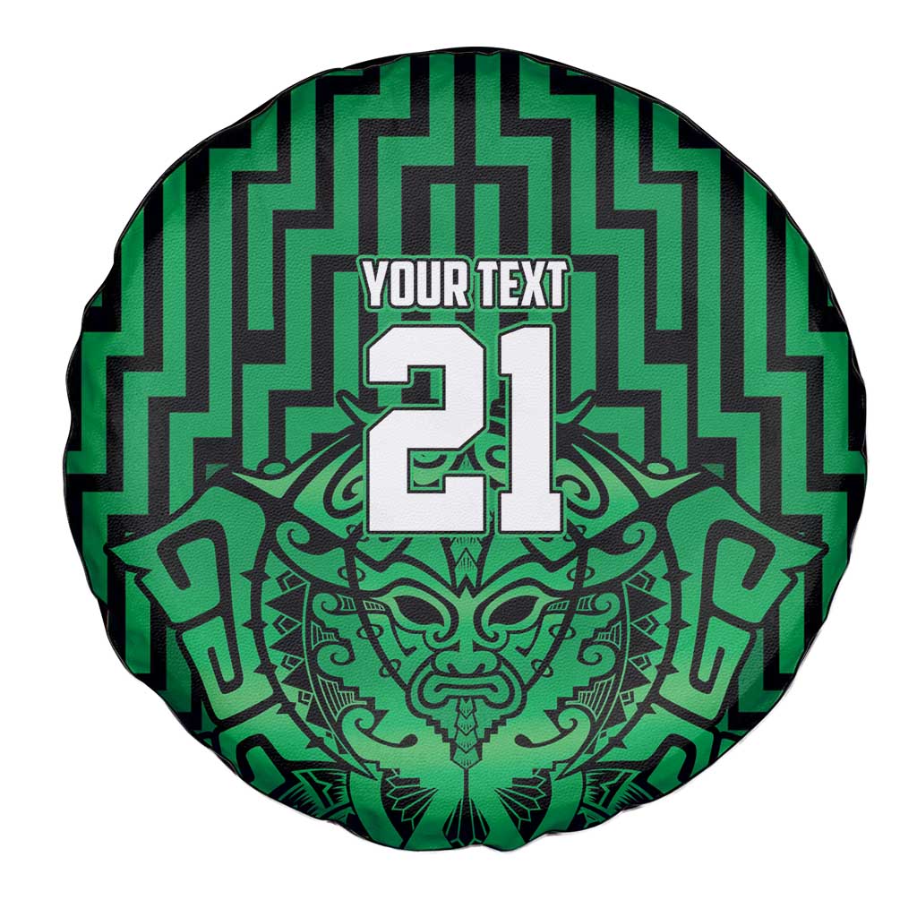 Custom Basketball New Zealand Spare Tire Cover Green Maori Ta Moko Indigenous LT9 - Polynesian Pride