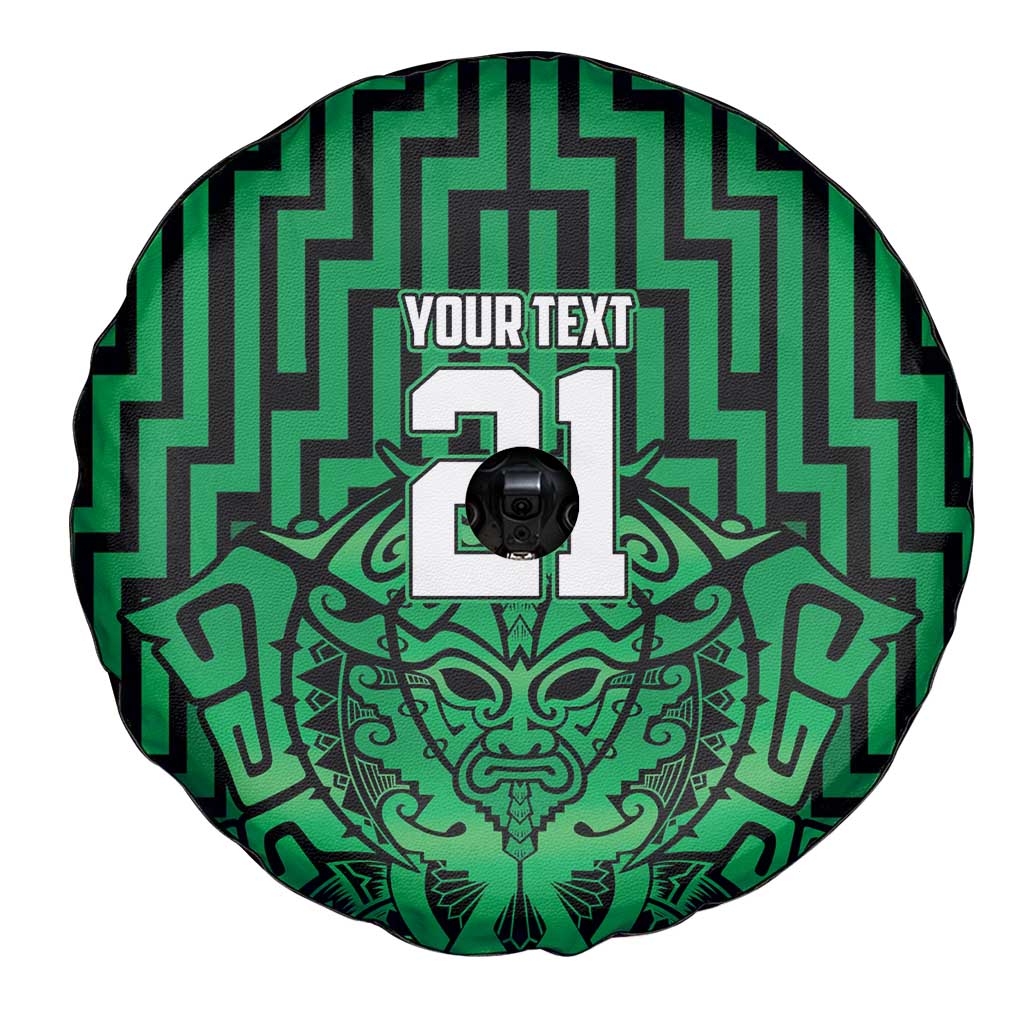 Custom Basketball New Zealand Spare Tire Cover Green Maori Ta Moko Indigenous LT9 - Polynesian Pride