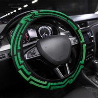 Basketball New Zealand Steering Wheel Cover Green Maori Ta Moko Indigenous LT9 Universal Fit Green - Polynesian Pride