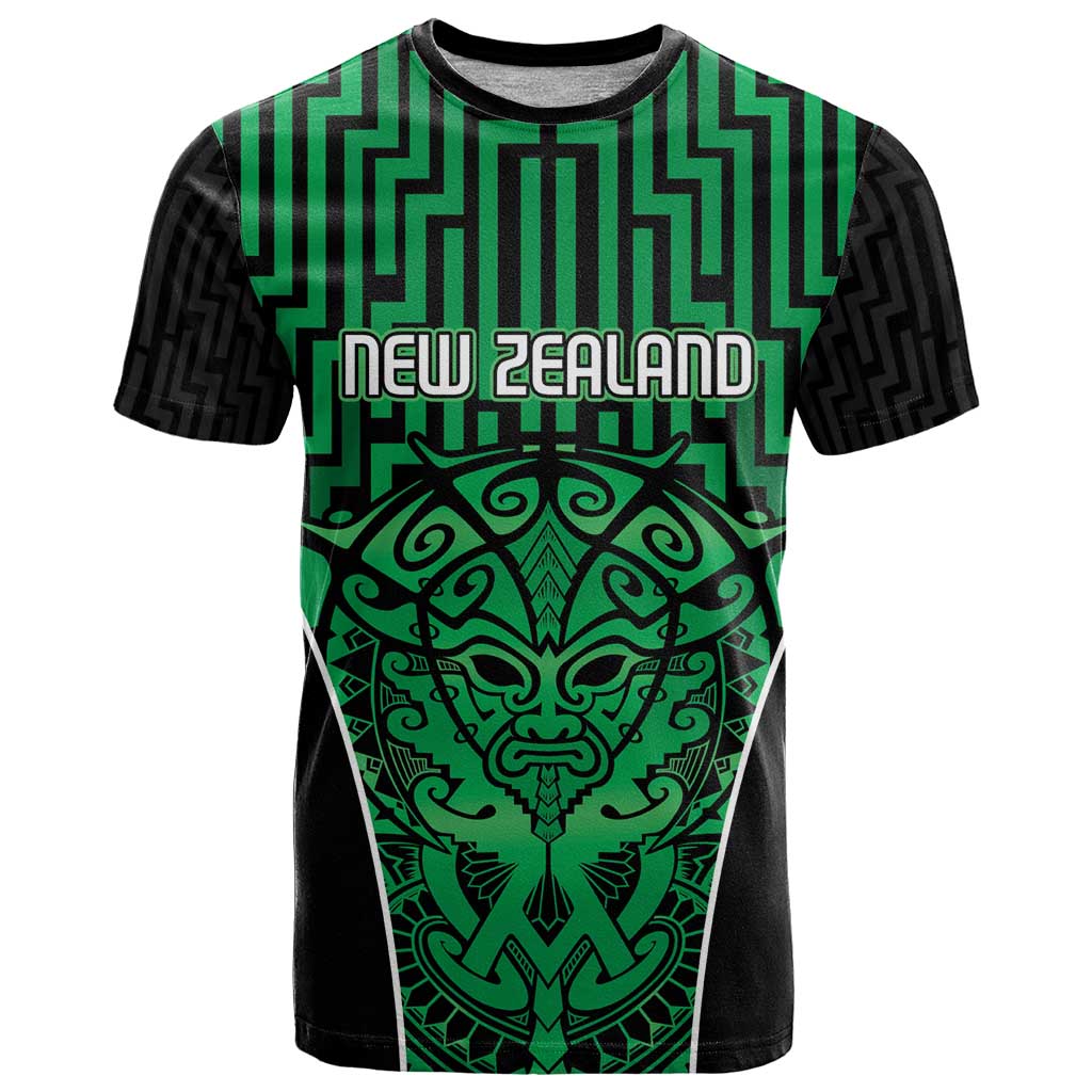 Custom Basketball New Zealand T Shirt Green Maori Ta Moko Indigenous LT9 Green - Polynesian Pride