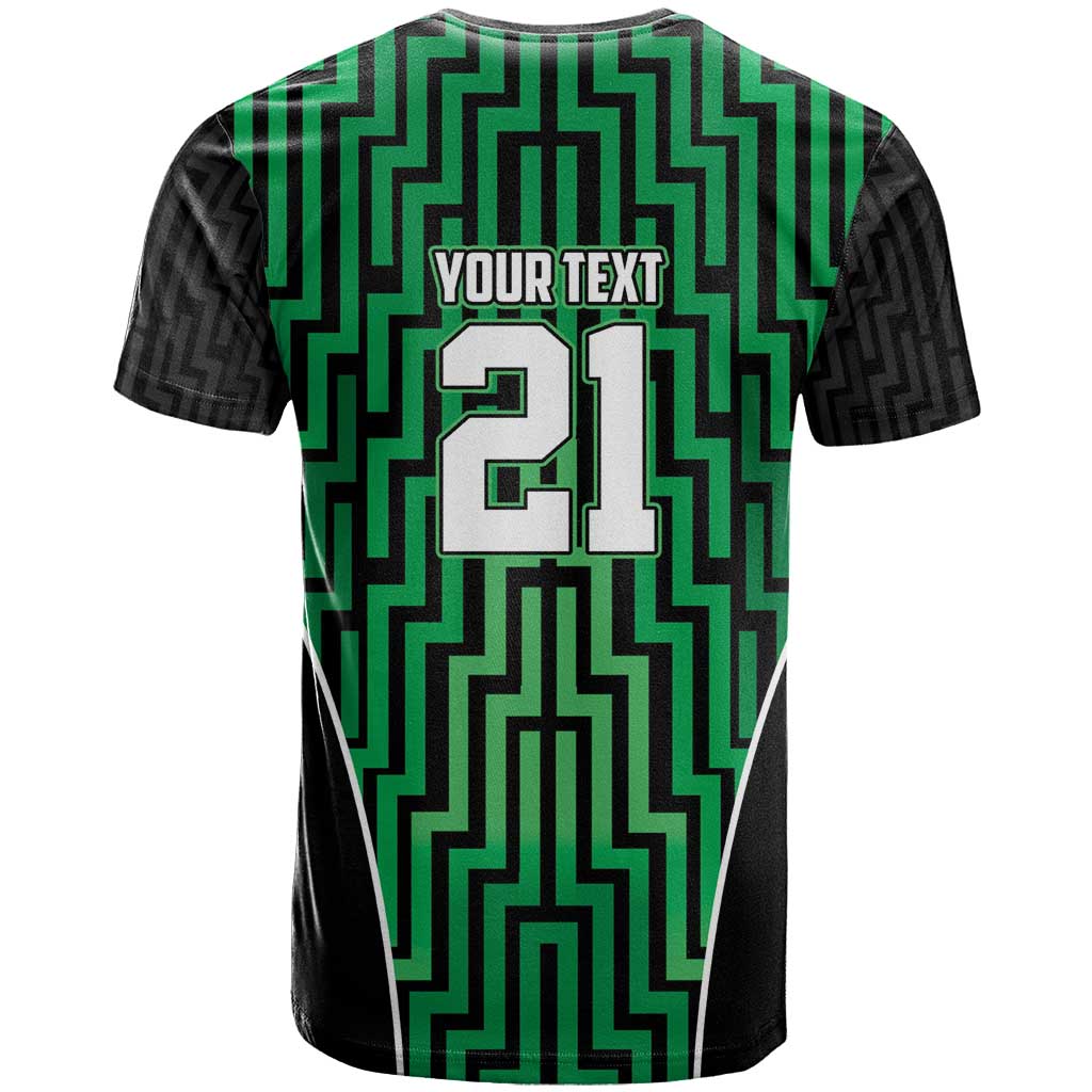 Custom Basketball New Zealand T Shirt Green Maori Ta Moko Indigenous LT9 - Polynesian Pride